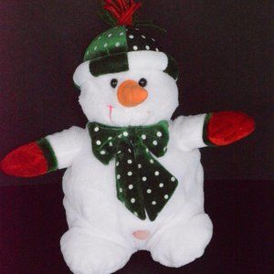 Plush Musical Snowman Wish You Merry Christmas 11"